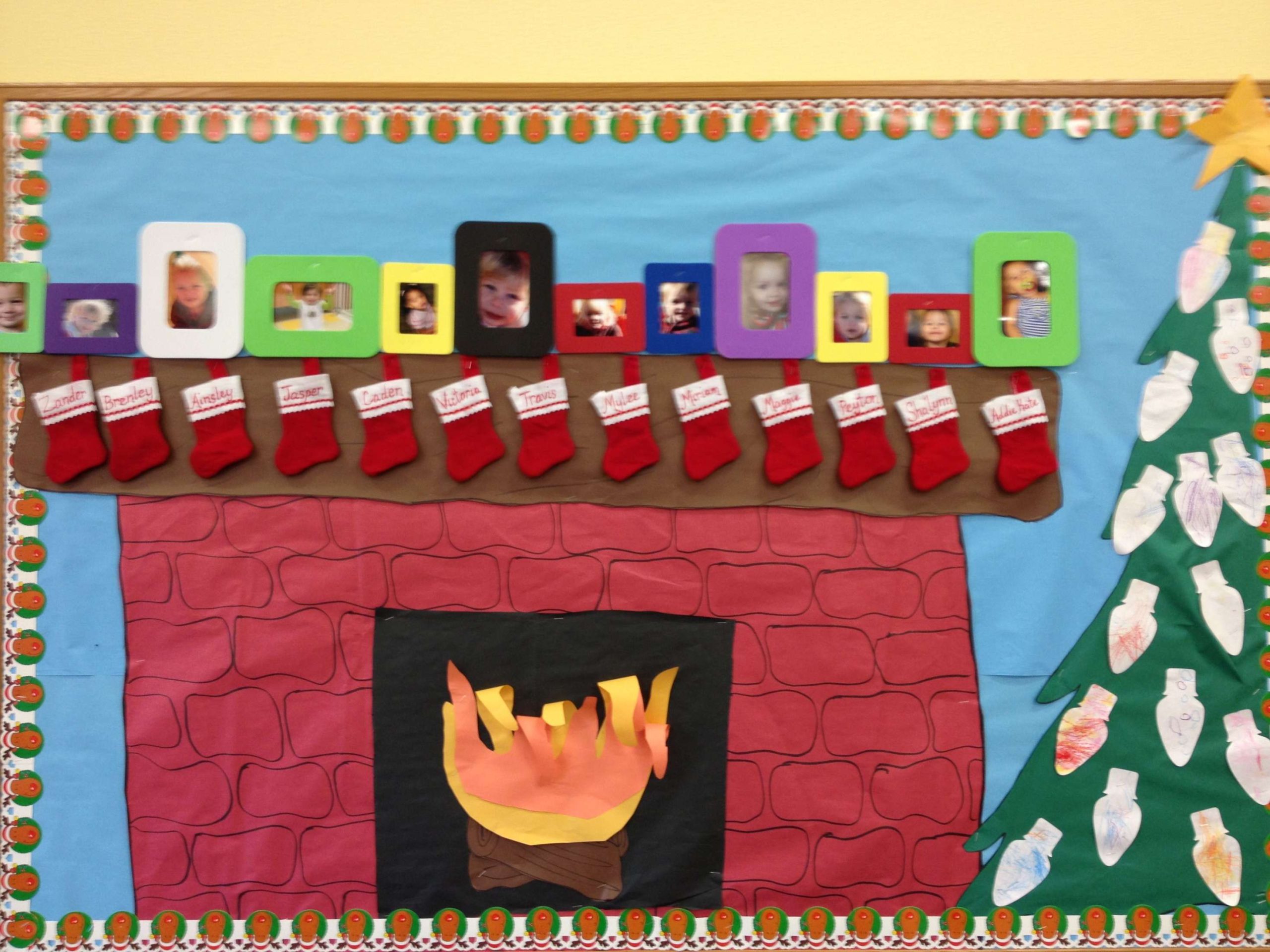 Christmas fireplace bulletin board  Art projects for adults