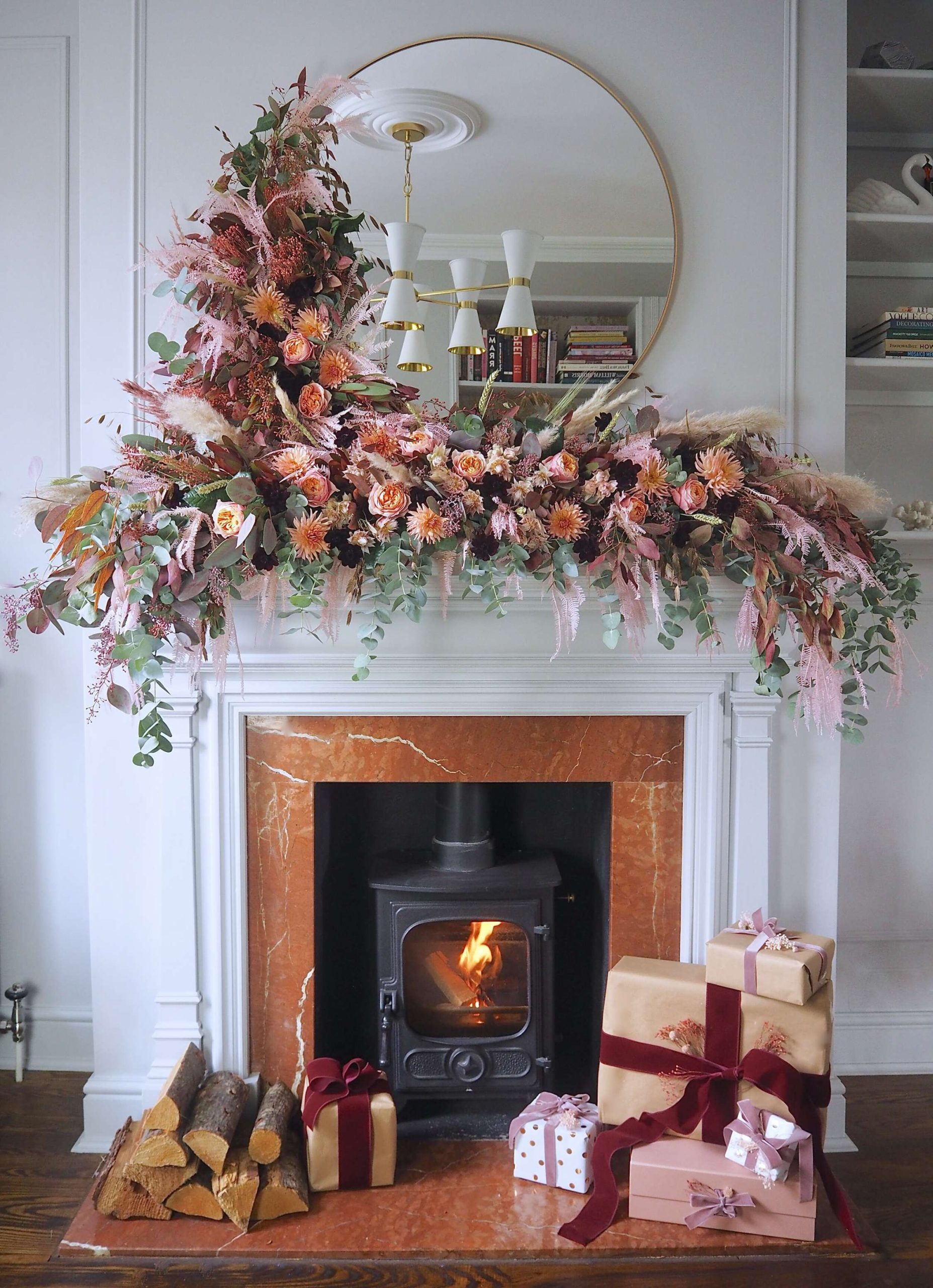 Christmas Fireplace Mantel Garland Ideas — MELANIE LISSACK INTERIORS