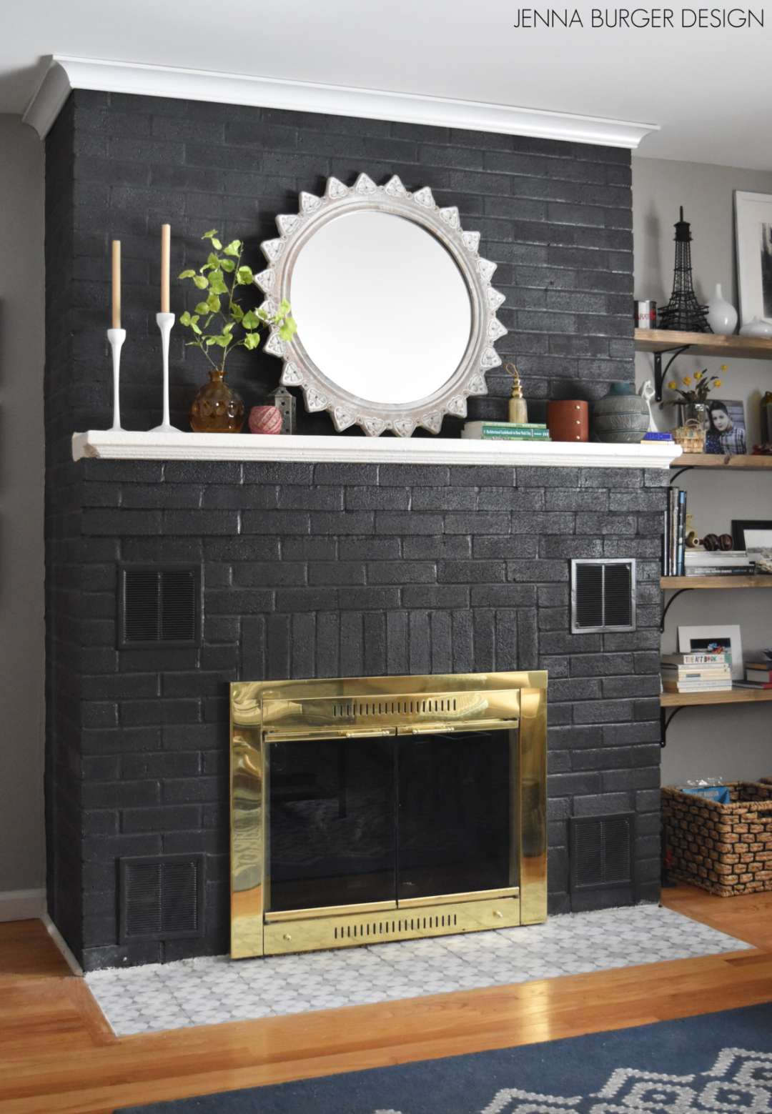 DIY: Painted Brick Fireplace – Jenna Burger Design LLC – Interior
