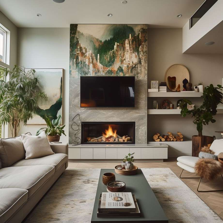 Fireplace Accent Wall:  Ideas for Fusing Functionality with
