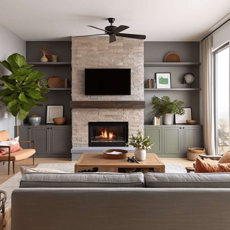 Fireplace Accent Wall:  Ideas for Fusing Functionality with