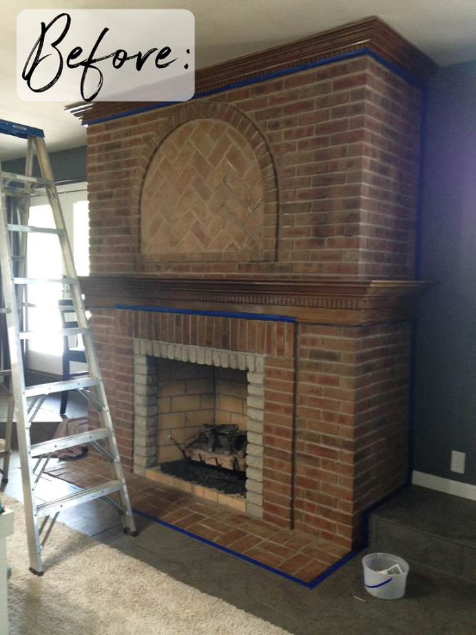 Fireplace Makeover: Grey Paint - The Happy Farmhouse