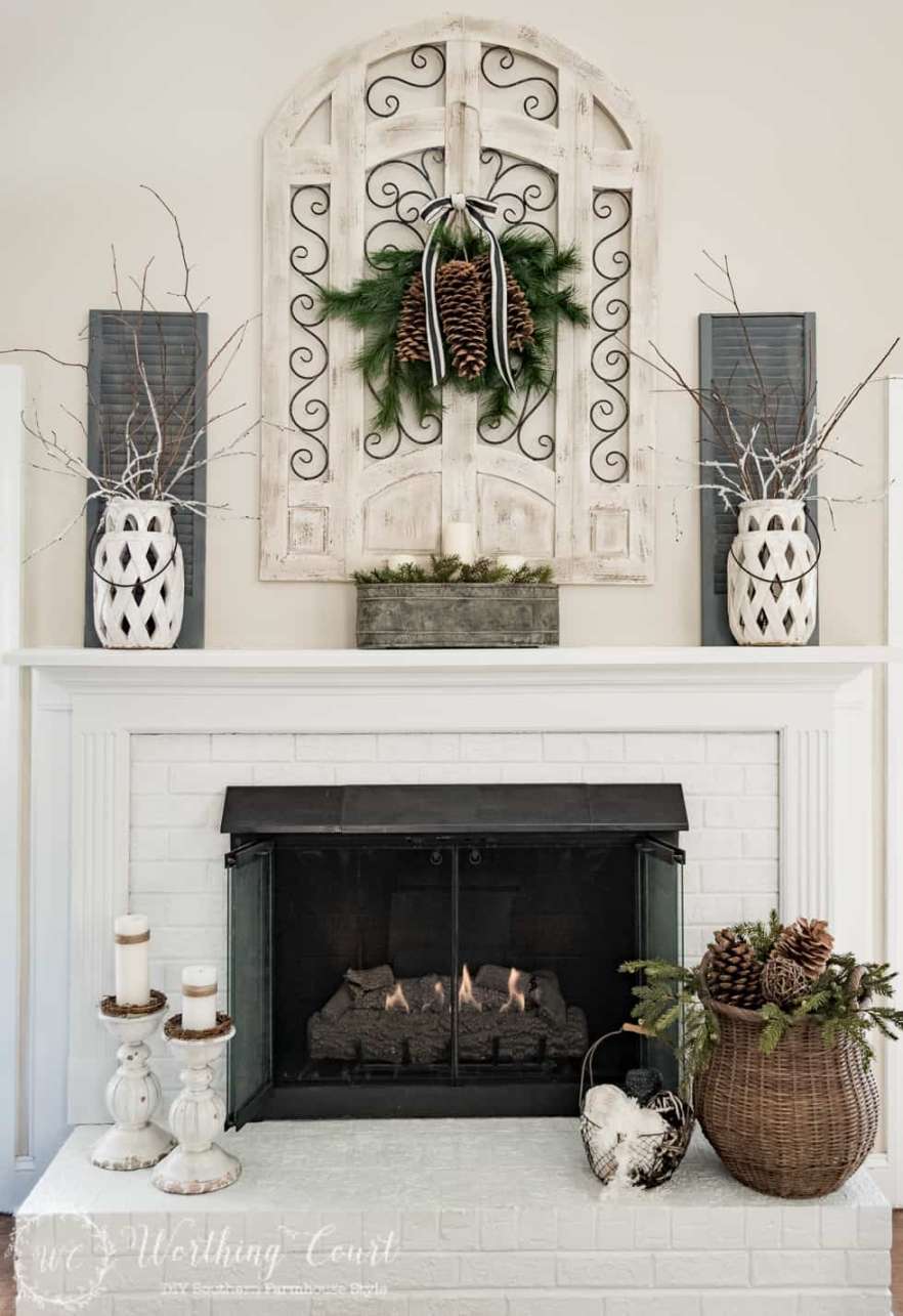 My Winter Fireplace Mantel And Hearth - Worthing Court  DIY Home