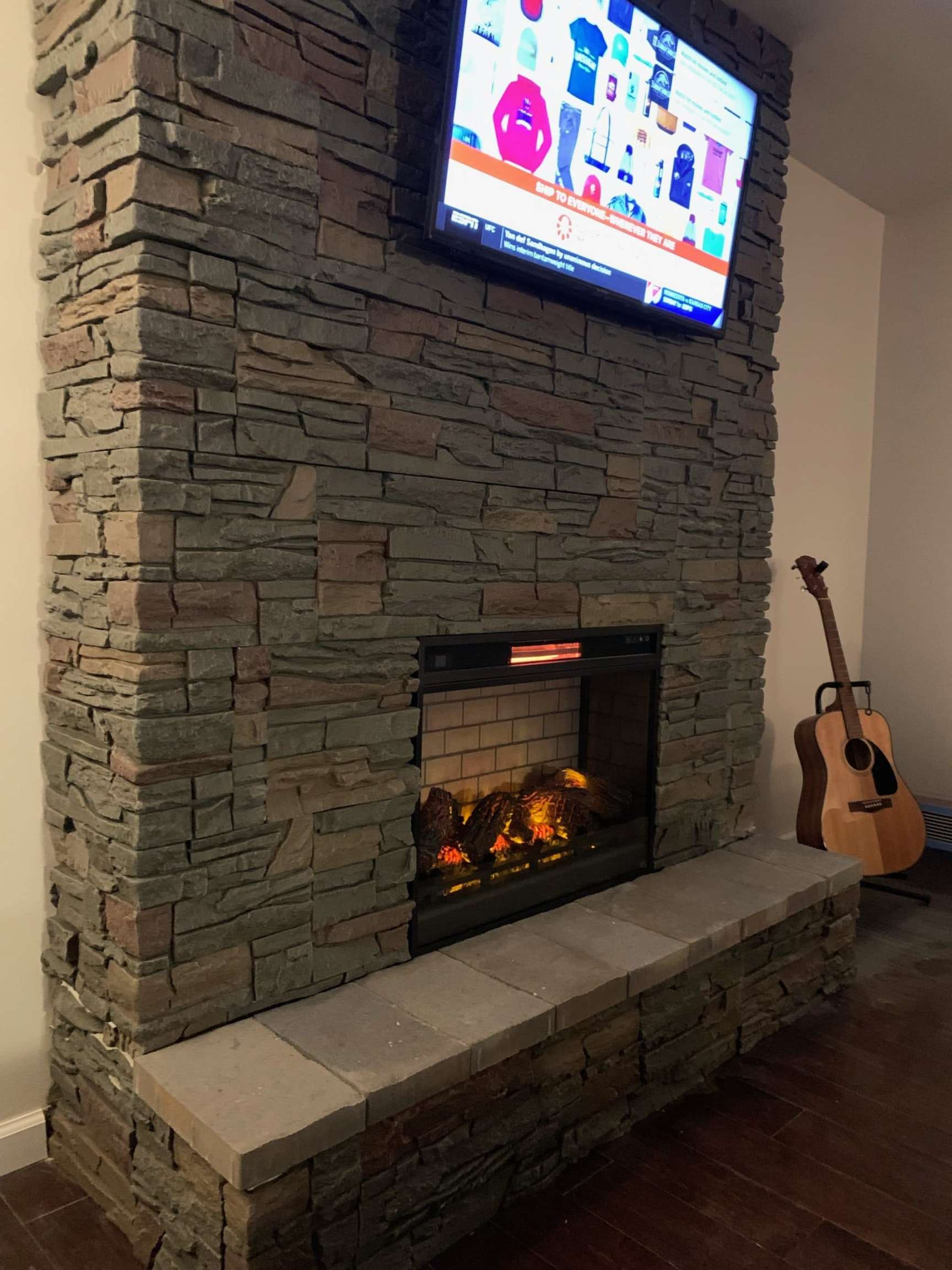 TV Above the Fireplace Design Ideas - GenStone