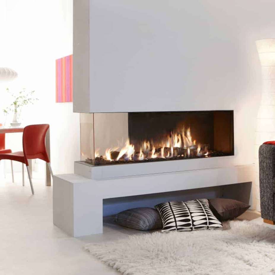 Artisan Lucius   Sided Glass Gas Fire - Artisan Fireplace Design