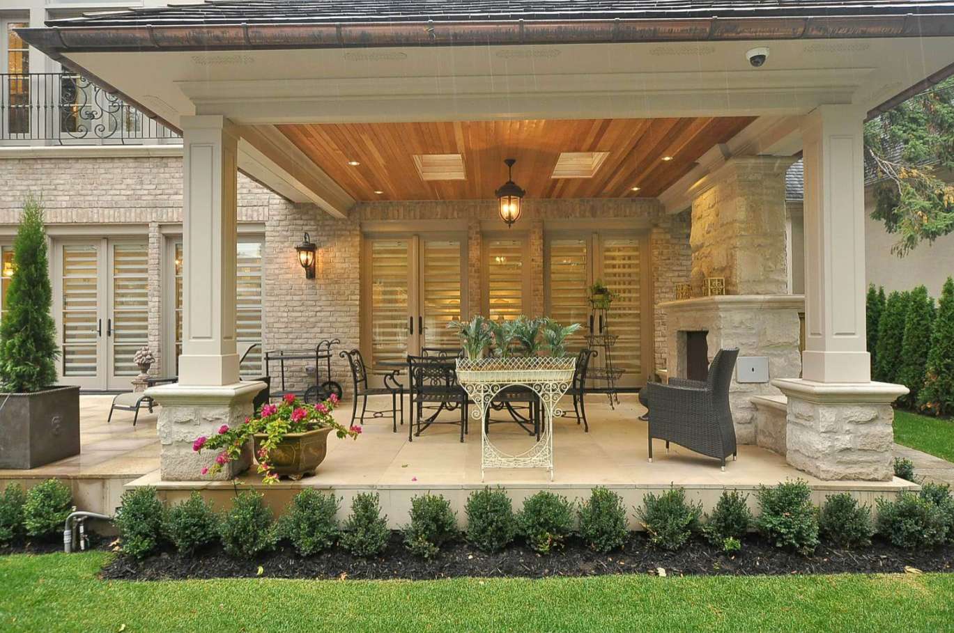 Backyard Deck with a Fireplace Ideas You