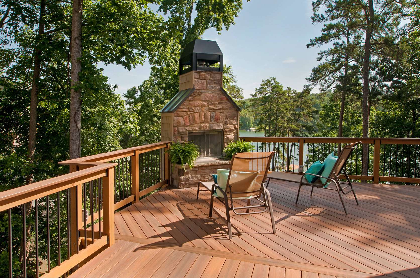 Beautiful Deck with with Fireplace Ideas & Designs - March