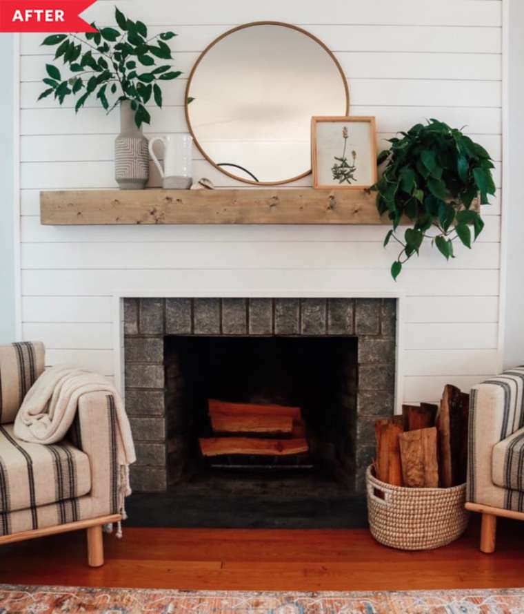 Best Fireplace Makeovers - Beautiful Before & After Fireplace
