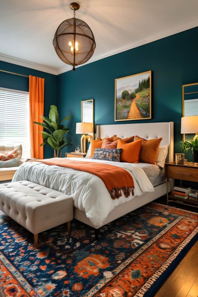 Blue and gold bedroom  Bedroom interior, Bedroom makeover, Home
