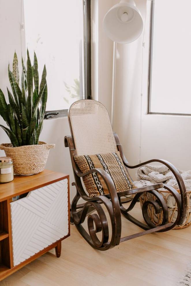Boho Corner Of Your Dreams  Rocking chair makeover, White living