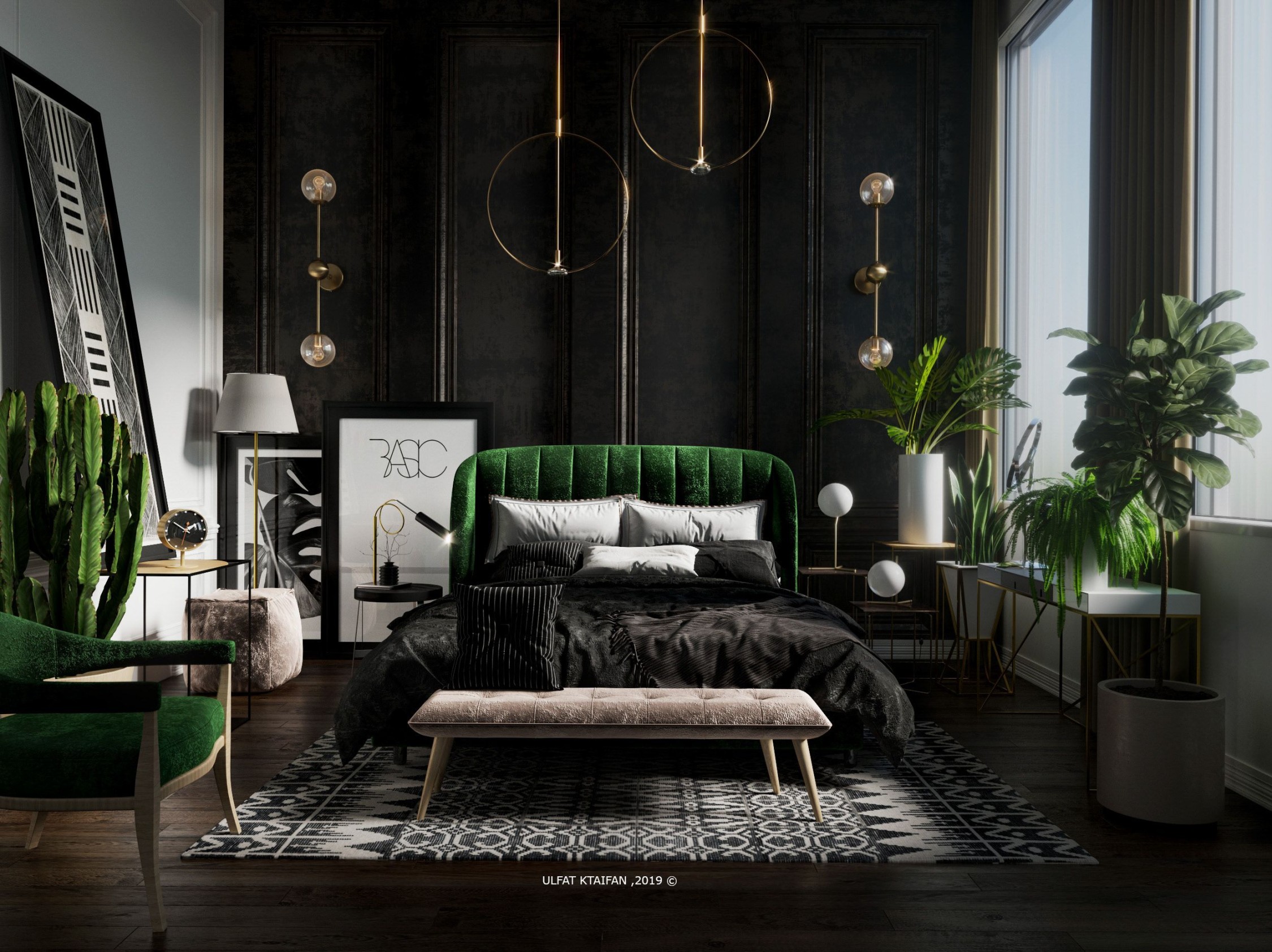 Check out my @Behance project: "green bedroom" urban jungle