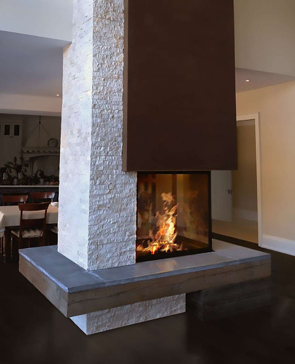 Custom -Sided Fireplace  Custom Fireplace Design
