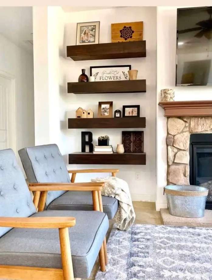 Decorating Floating Shelves Next To Fireplace (Tips and Tricks