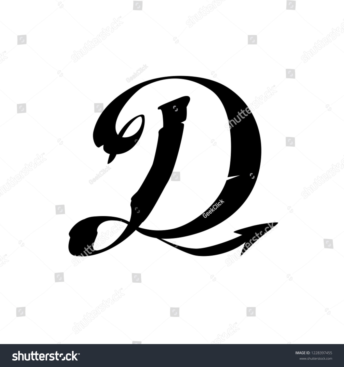Der Buchstabe D im gotischen Stil