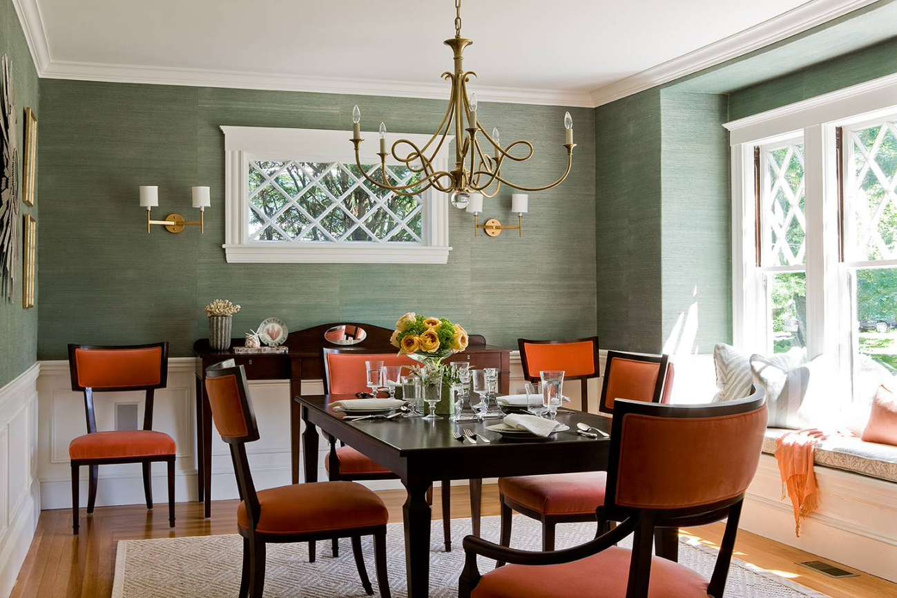 Dining Room with Green Walls Ideas You