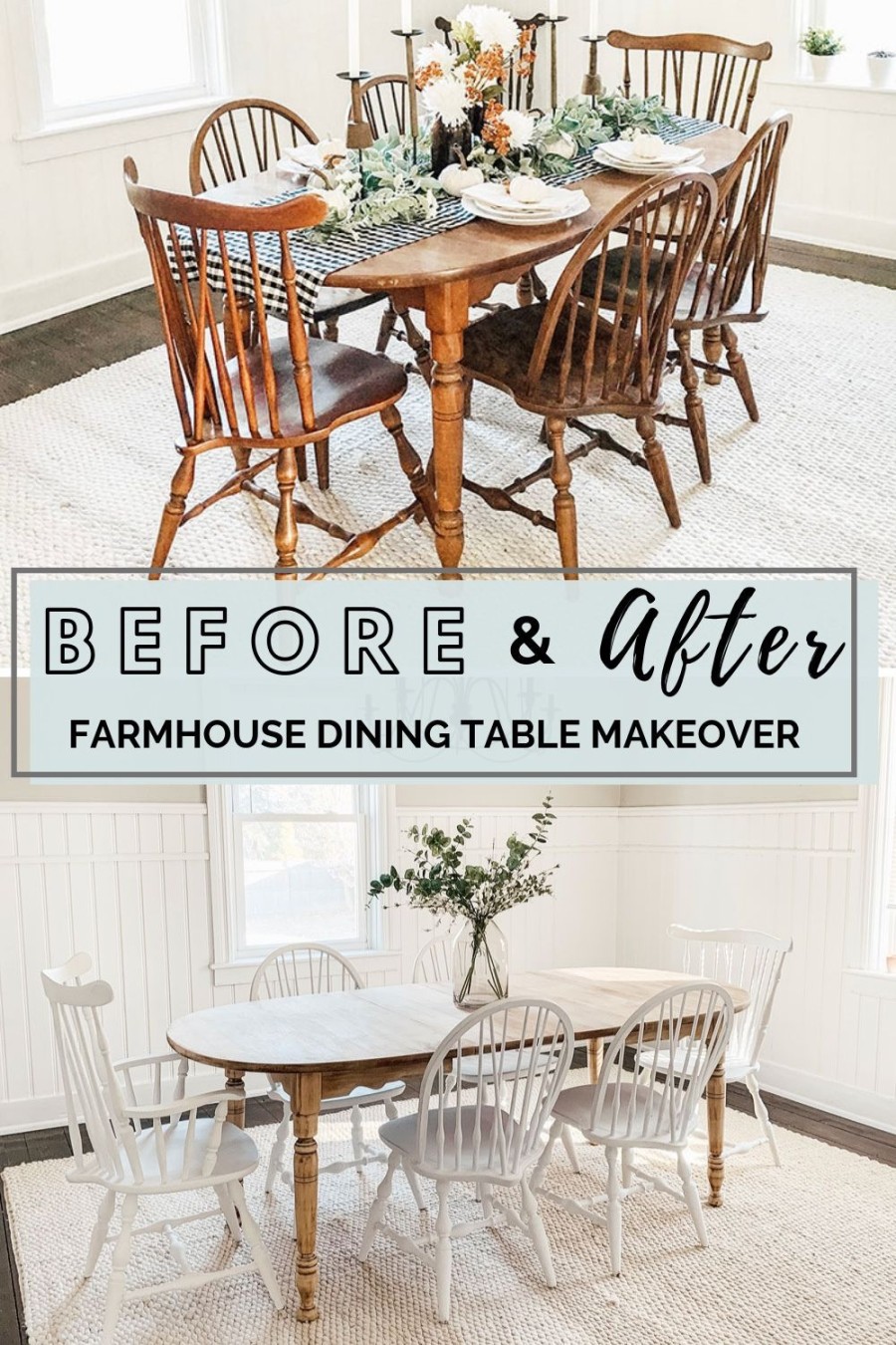 DIY Dining Room Table Makeover - Micheala Diane Designs
