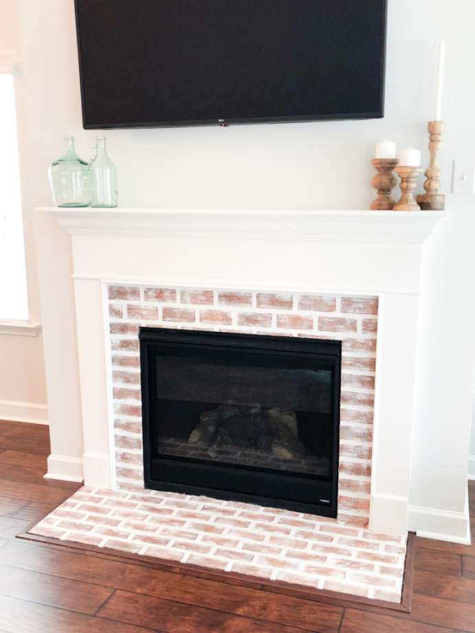 DIY Faux Brick Fireplace - Jordan Jean