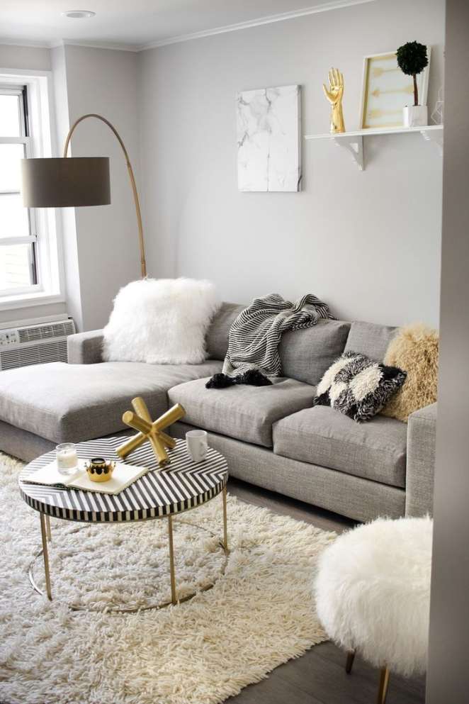 Example grey/gold room I like  Living room decor apartment, Gold