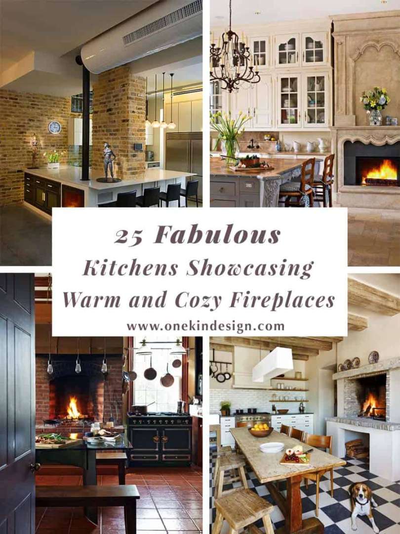 Fabulous kitchens showcasing warm and cozy fireplaces