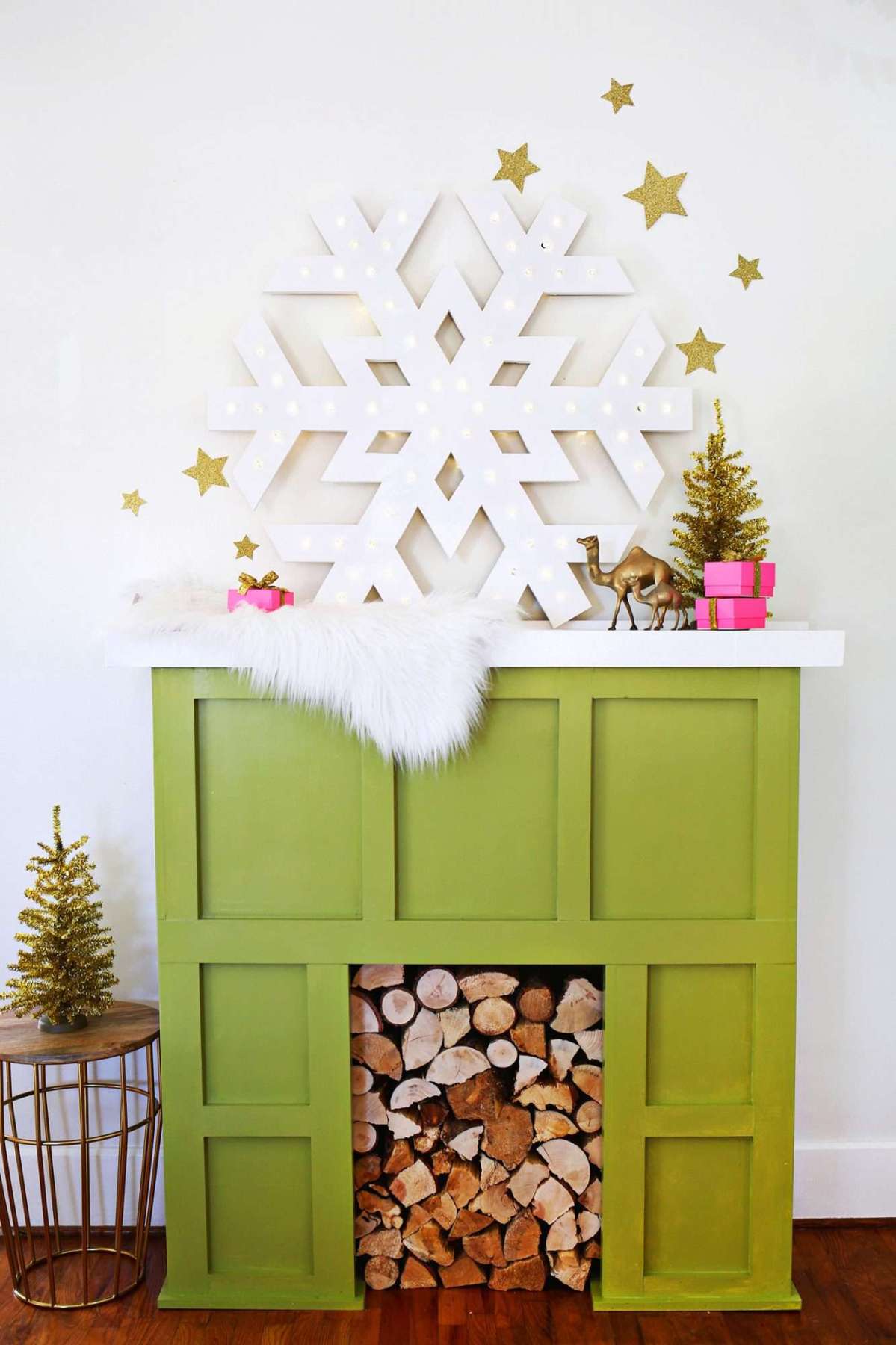 Fake Fireplace Ideas to DIY Without a Mantel
