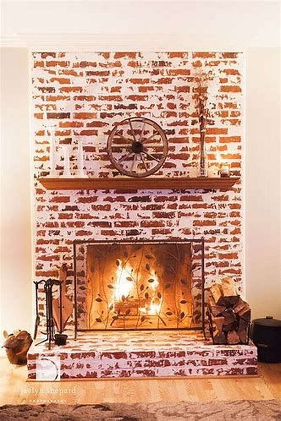 + Gorgeous Design For Fireplace With Red Brick  Red brick