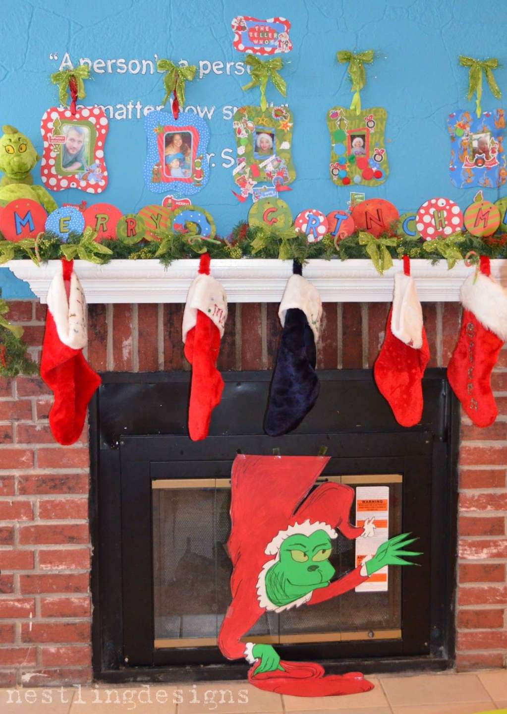 Have the Grinch come out of the fireplace #grinch #grinchmas