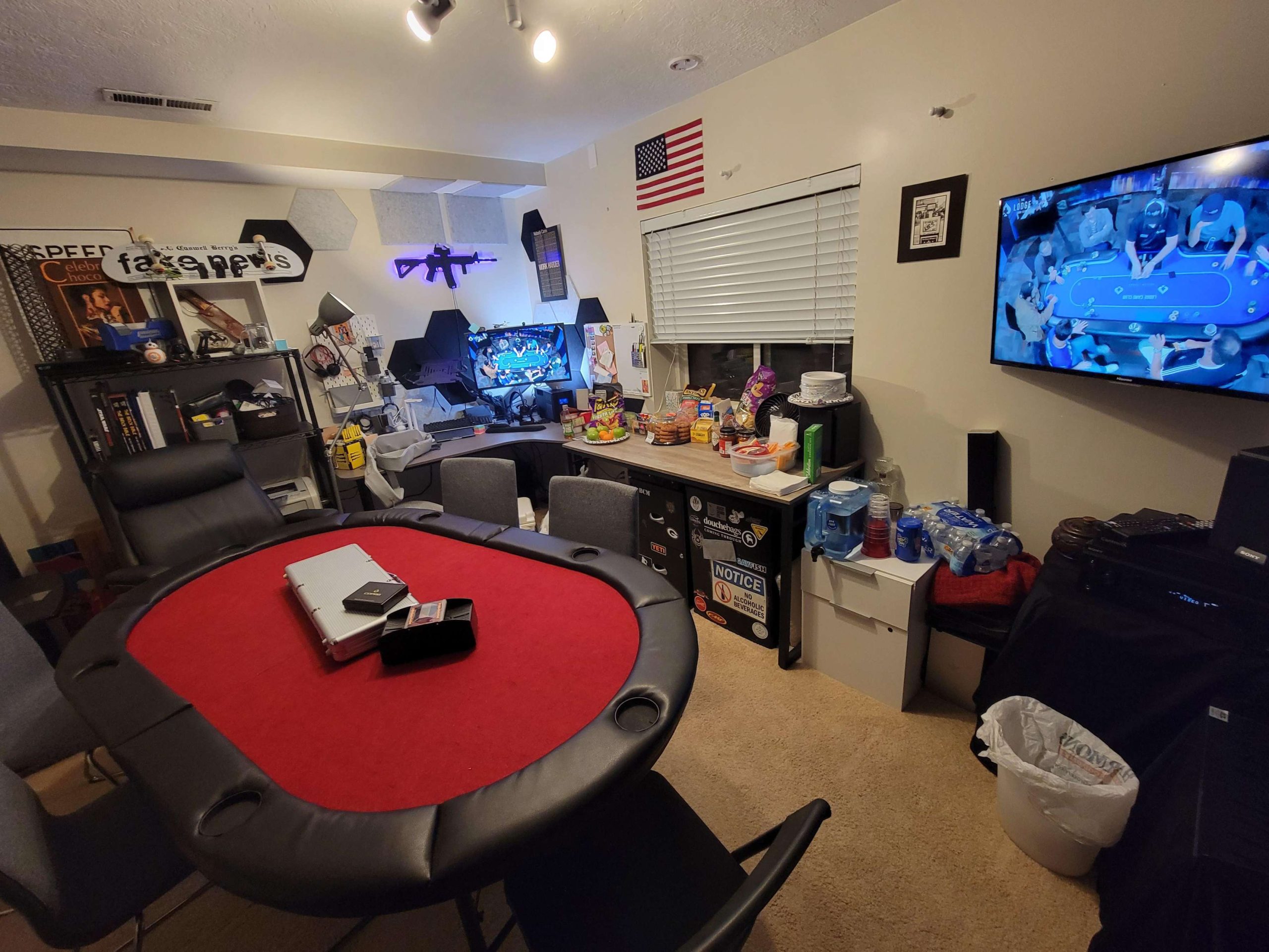 Home office converted to poker room for tonight : r/poker