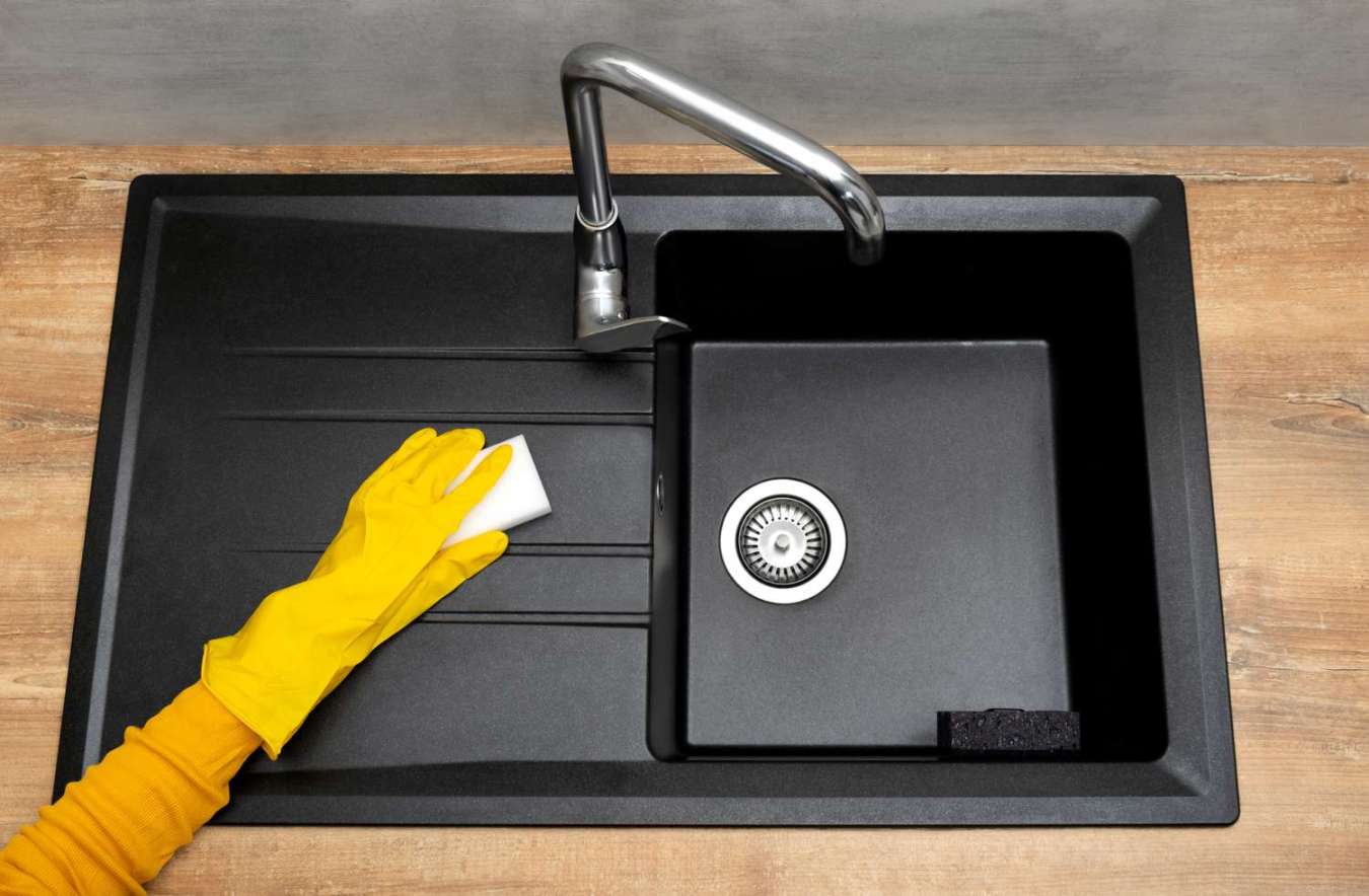 How to Clean a Black Composite Kitchen Sink