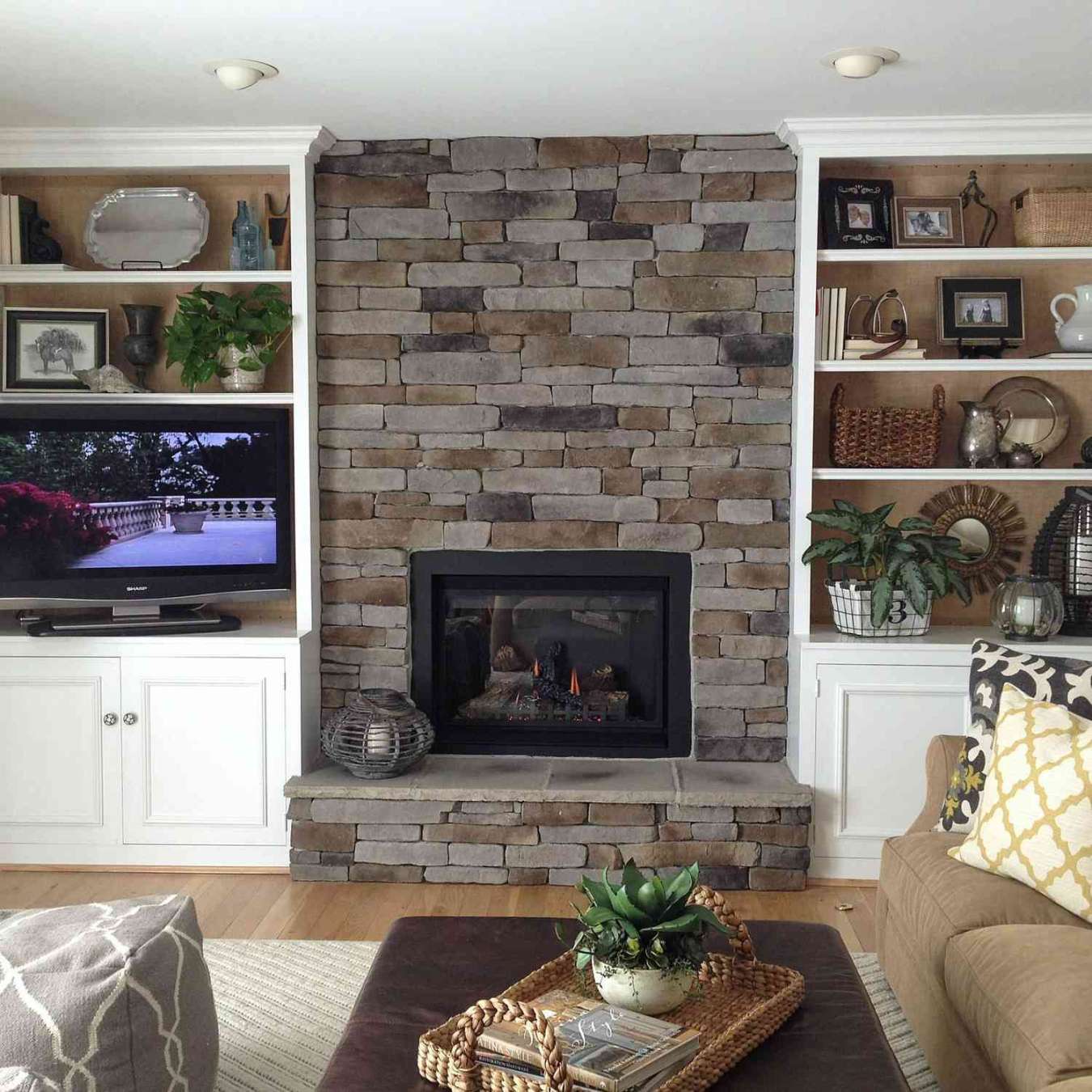 How to Create the Stacked Stone Fireplace Look on a Budget