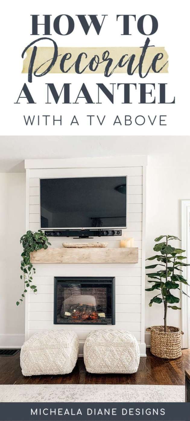 How to Decorate a Mantel with a TV  Fireplace mantel decor, How
