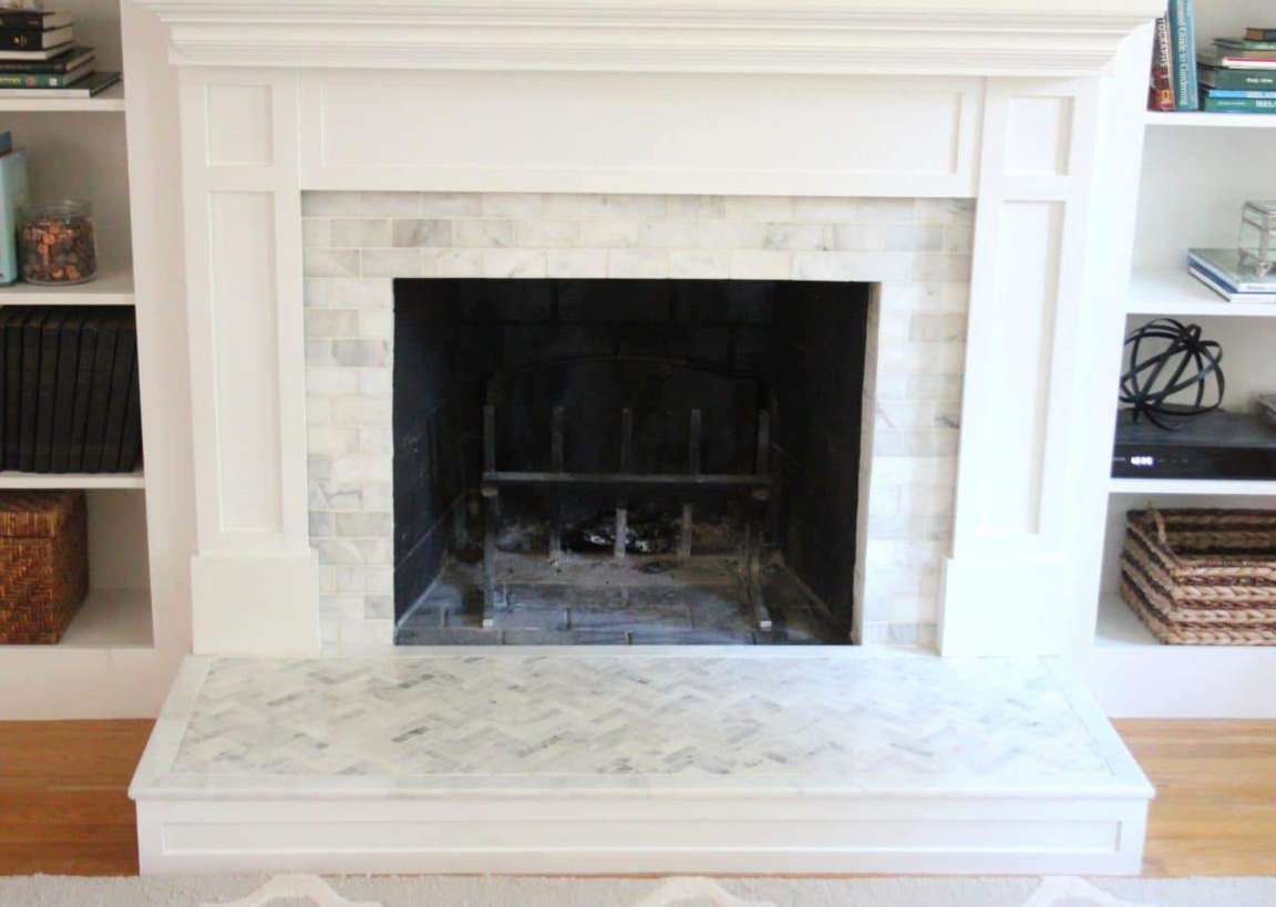 How To Tile Over A Brick Fireplace Surround - Shine Your Light
