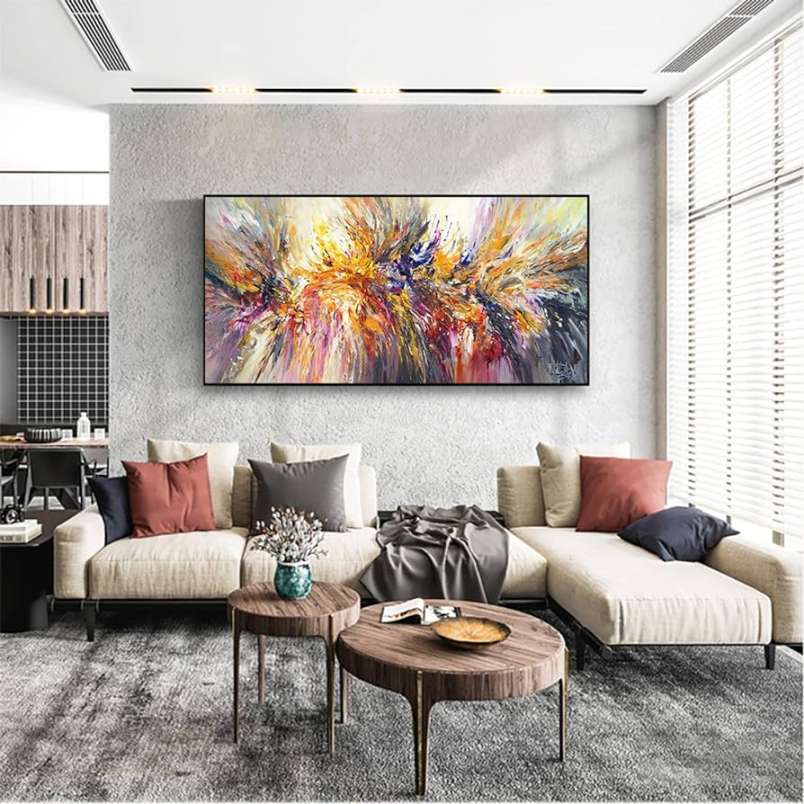 HSFFBHFBH Art Abstract Colorful Pictures Canvas Painting Bloom Flower  Poster Prints Wall Art Living Room Home Dekorative Gemälde xcm  (xin)