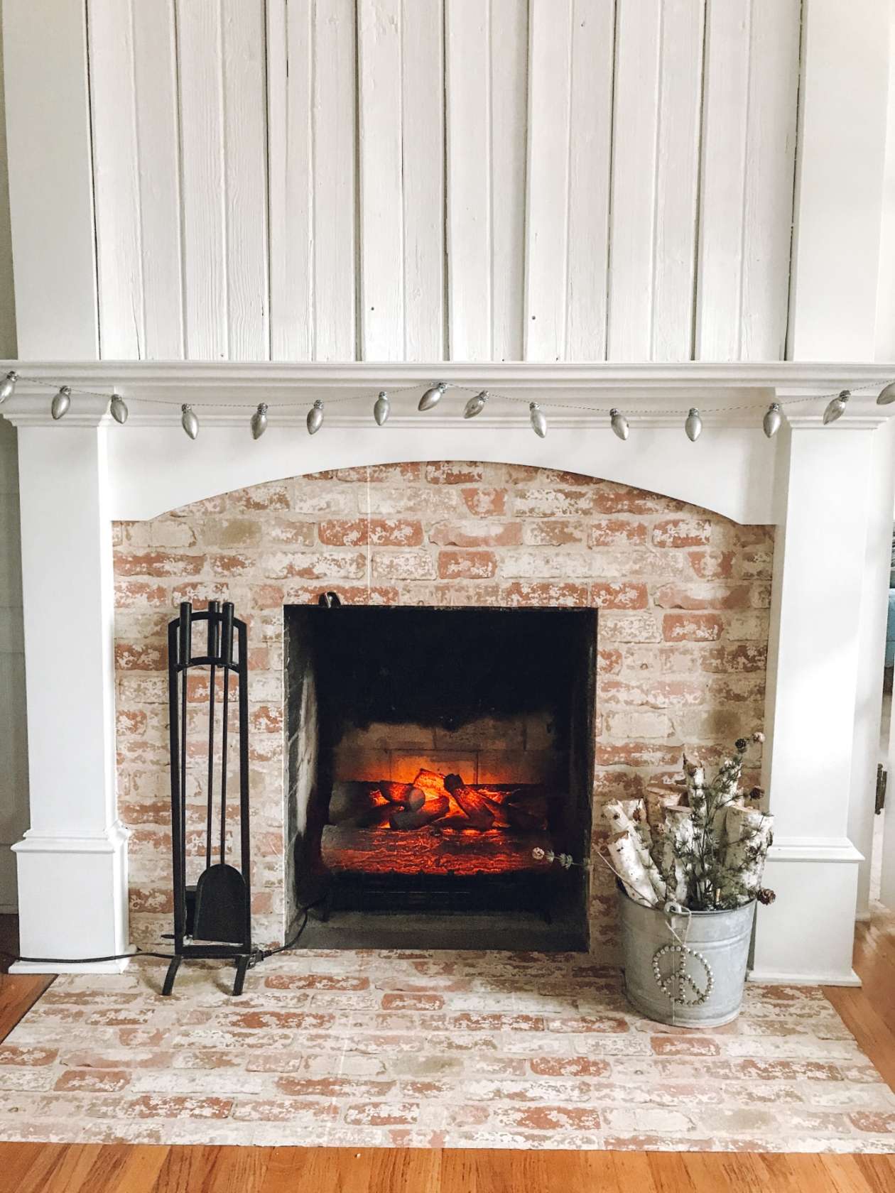 I Added Faux Brick Wallpaper to our Fireplace - The Wicker House