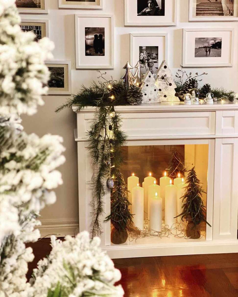 Ideas for Putting Candles in a Fireplace