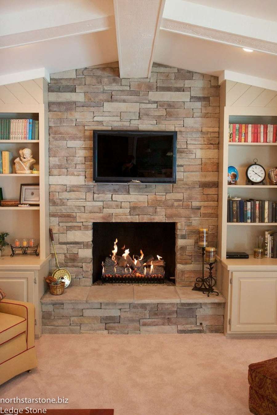 Ledgestone Fireplace Picture Gallery - North Star Stone