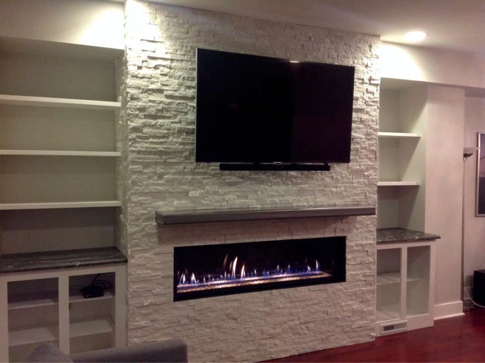Linear Fireplace With Tv Above - Photos & Ideas  Houzz