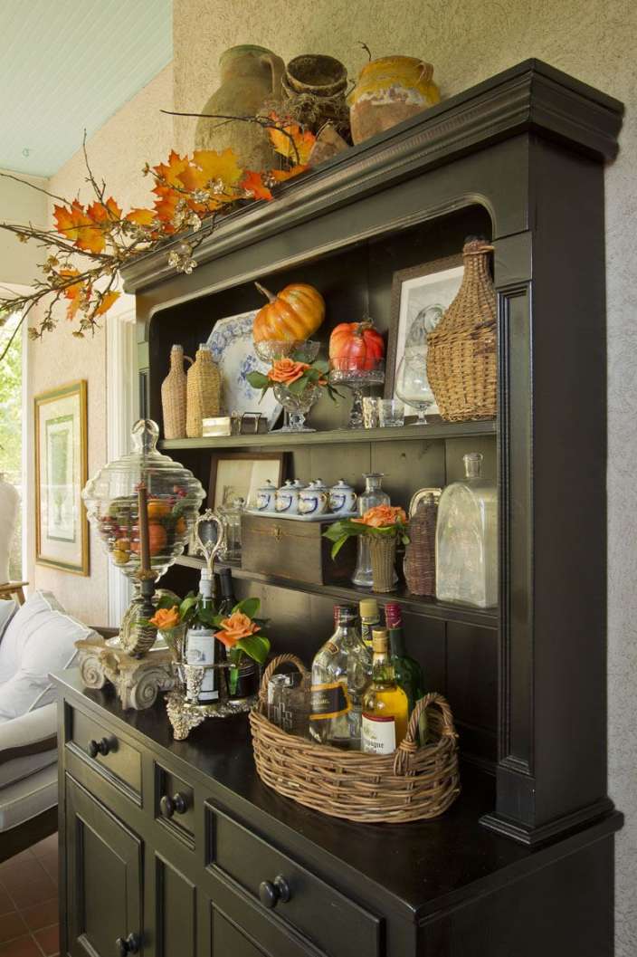lovely  Fall home decor, Fall kitchen decor, Hutch decor
