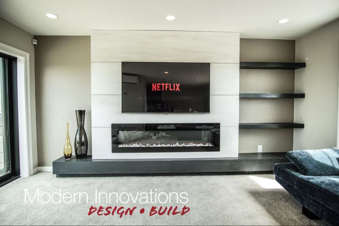 Modern TV Wall  Fireplace Feature Wall