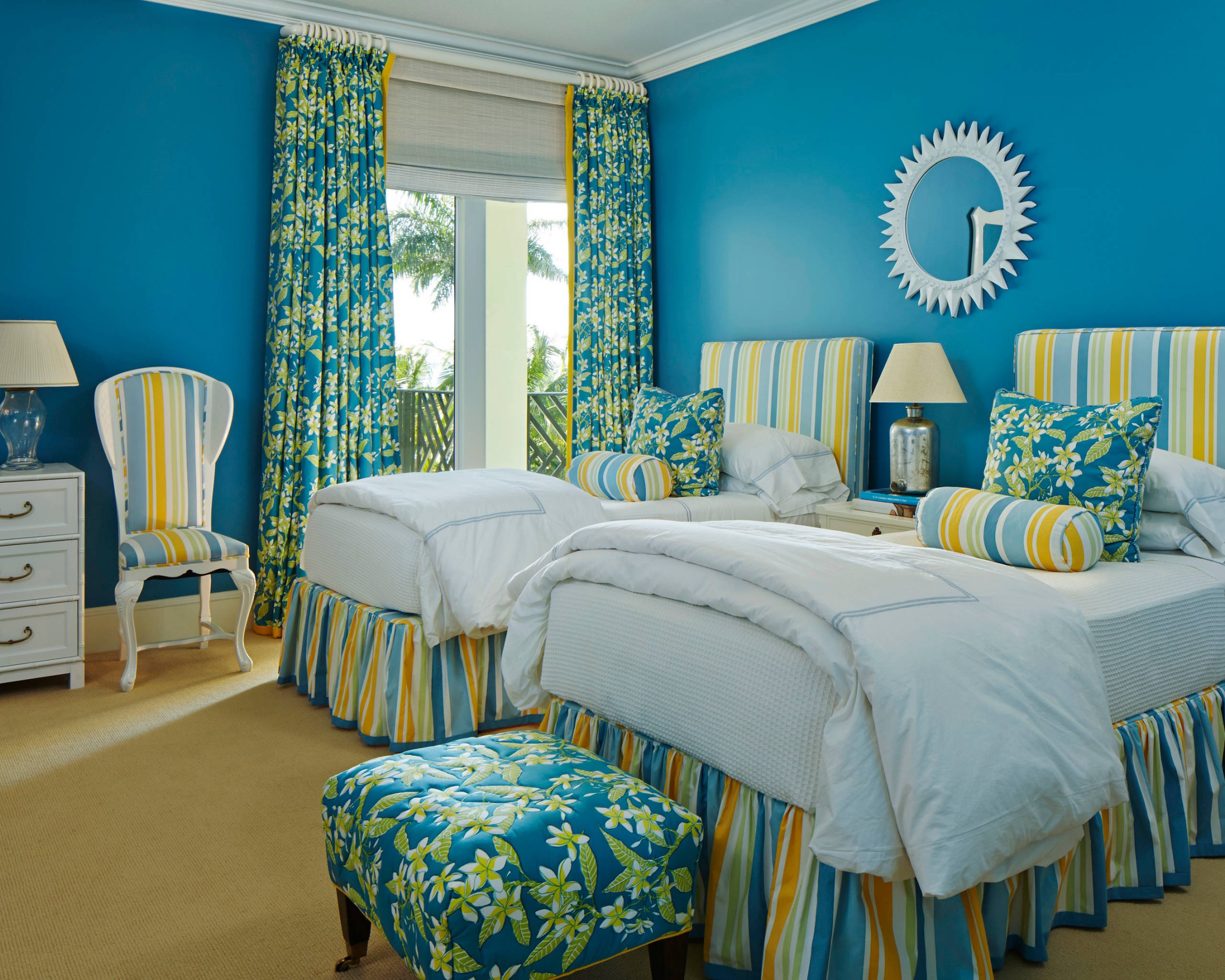 Most Popular  Beautiful Blue Bedroom with Yellow Floors Ideas