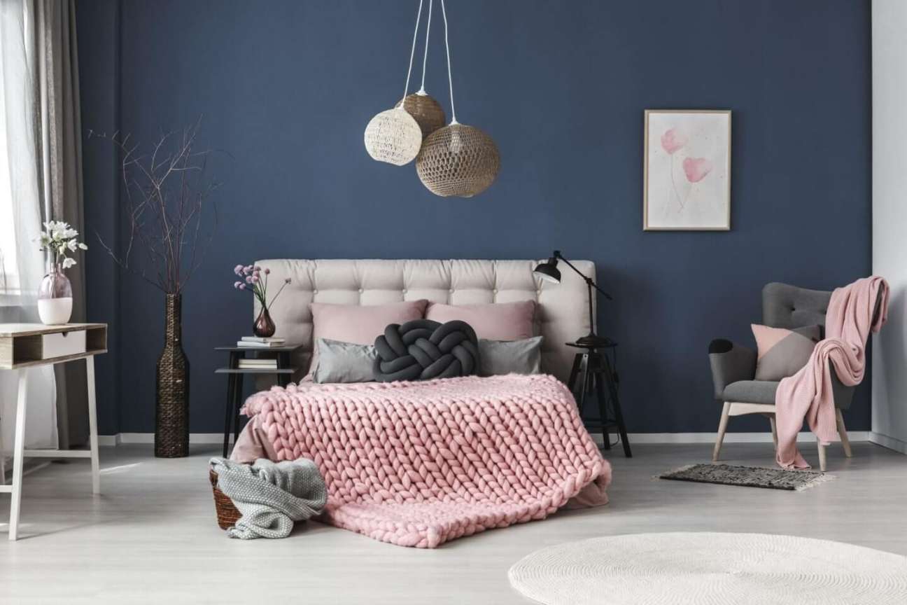 Navy Blue and Pink Bedroom Inspiration  Dream of Home  Blue and