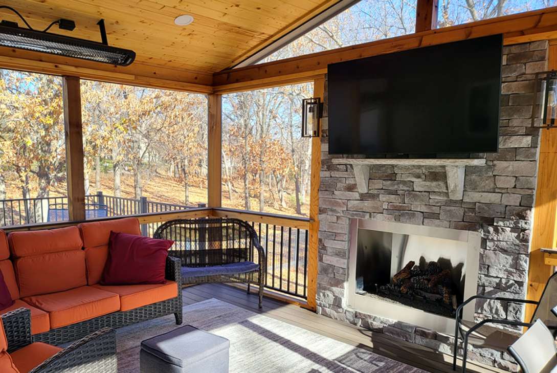 Outdoor Fireplaces for Your Screen Porch, Deck, or Covered Deck