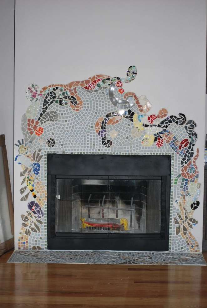Pin by Libby Klein on Mosaic fireplace surround  Mosaic tile