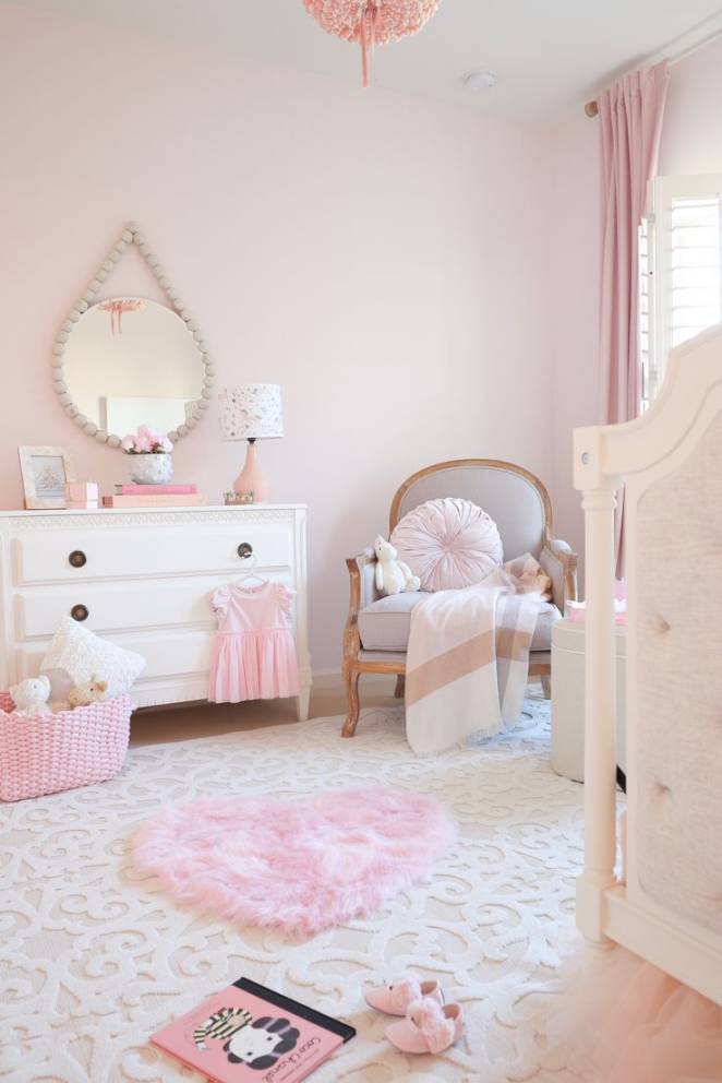 Pink nursery, girls room, Benjamin Moore pink bliss, pottery barn