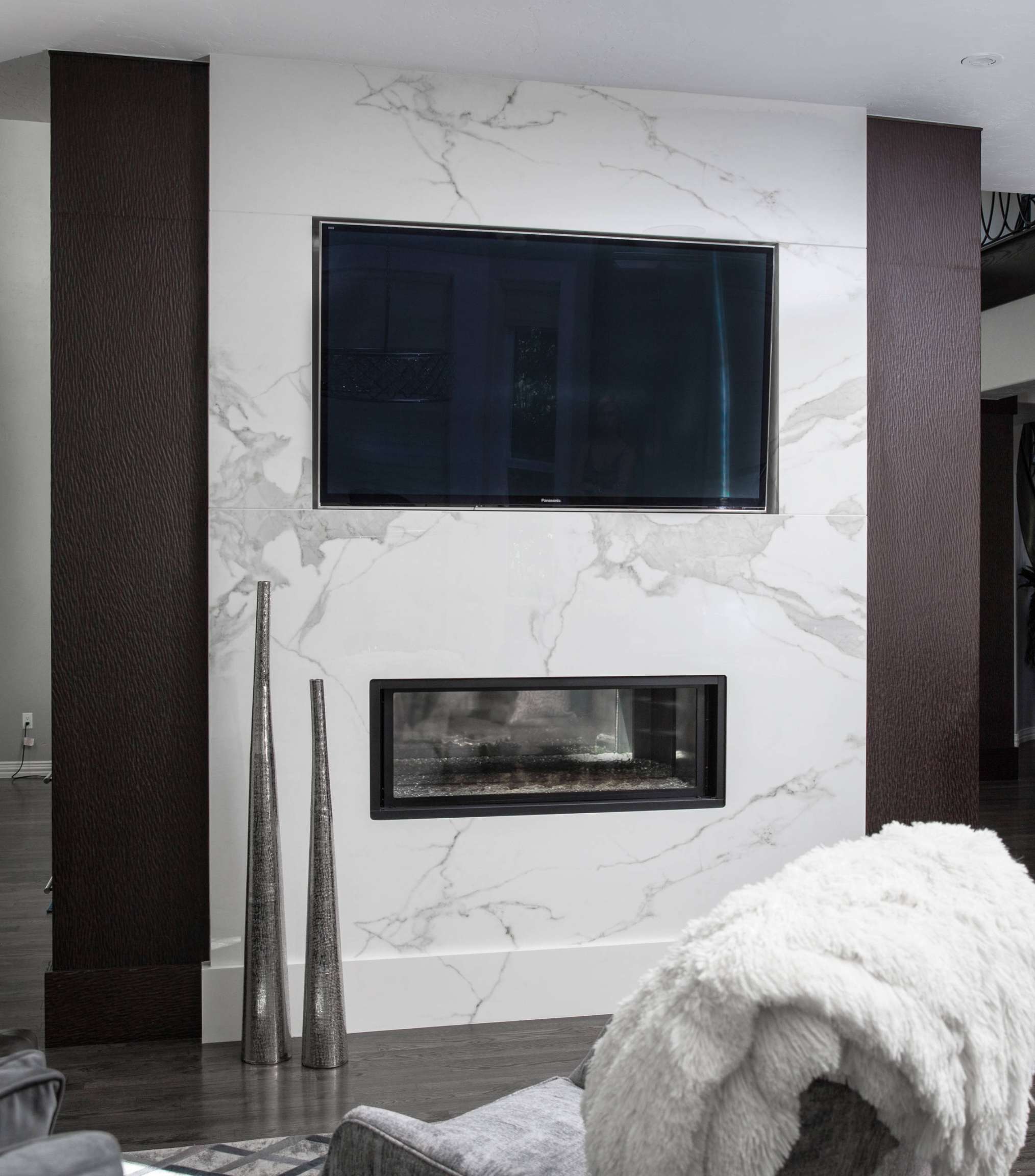 Quartz Slab Fireplace Surround - Photos & Ideas  Houzz
