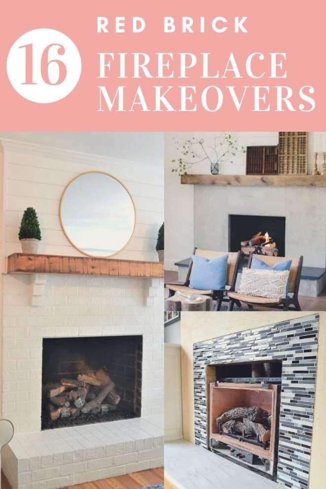 Red brick fireplace makeover ideas