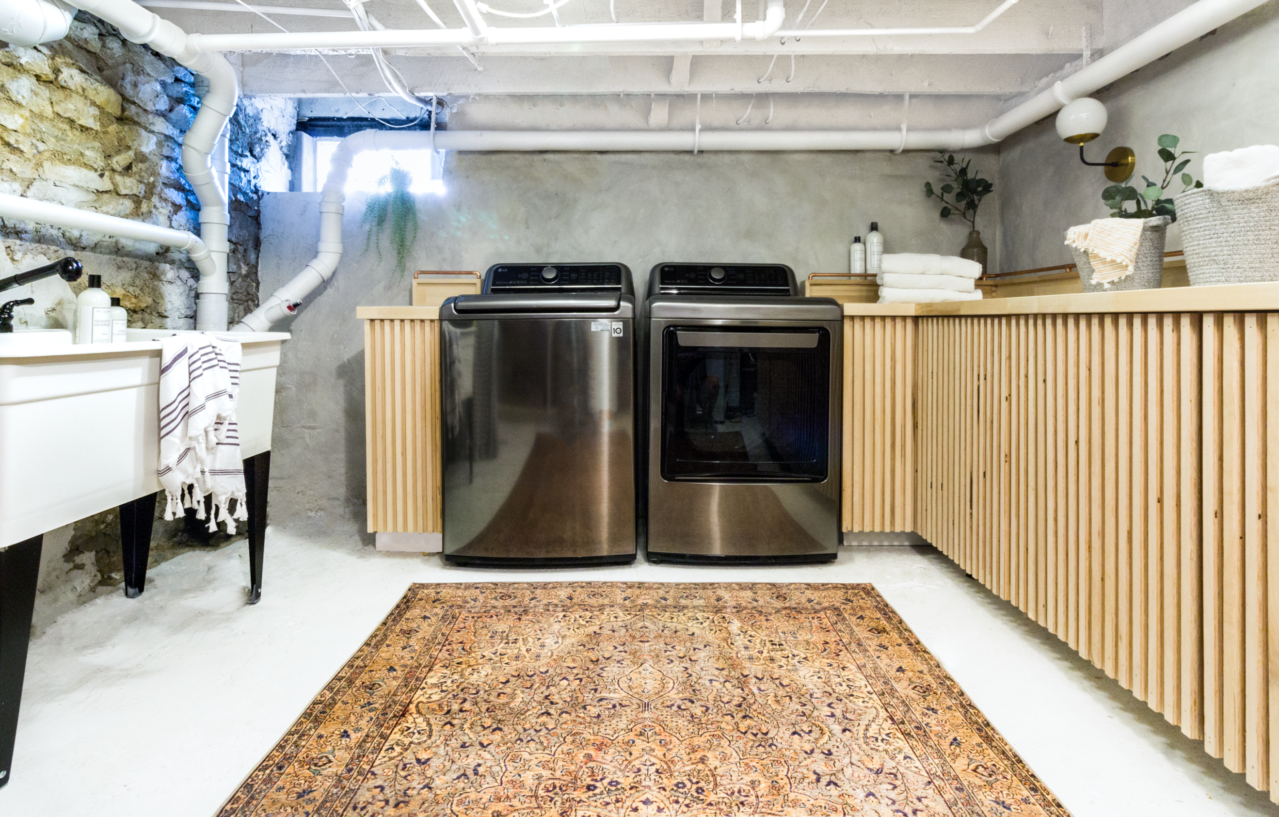 REVEAL: #pearlgoesmodern Basement Laundry Room  Beginning in the