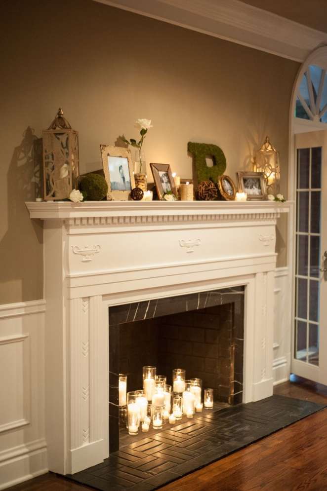 Romantic Candle Fireplace Decor  Fireplace decor candles, Candles