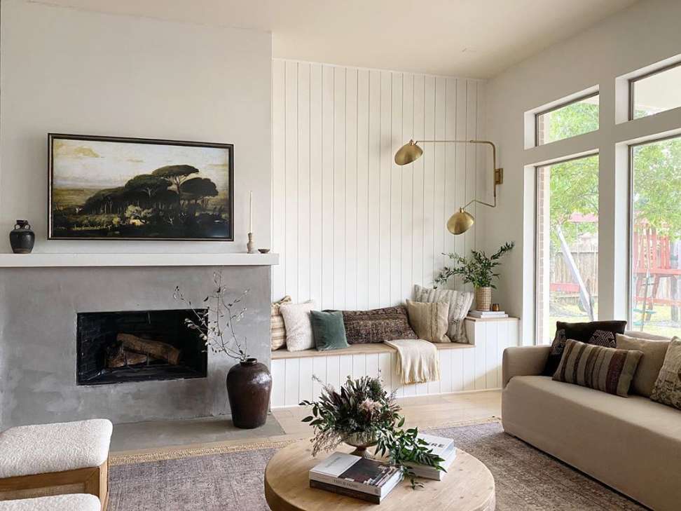 RYIA JOSE l Design & DIY on Instagram: "Fireplace + Bench seat