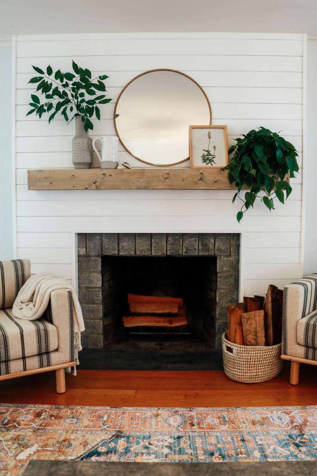 Shiplap Fireplace and DIY Mantle (Ditched the Old Traditional