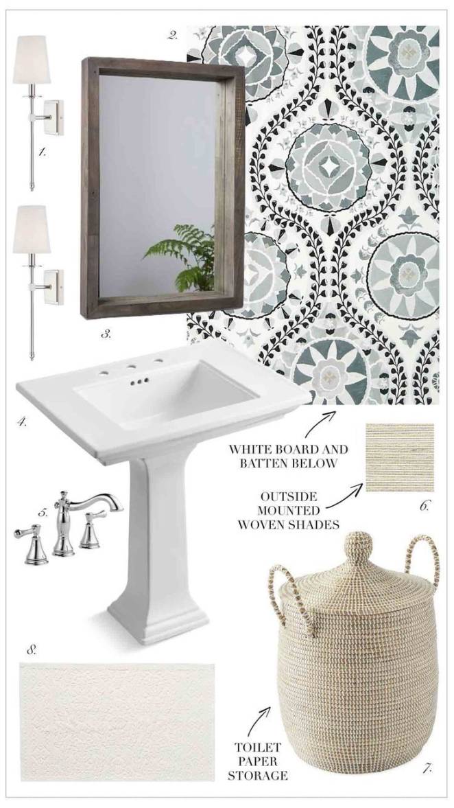 Small Half Bath Powder Room Design Inspiration with Pedestal Sink